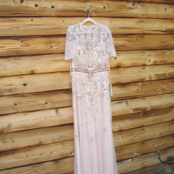 Mac Duggal 9136 EMBELLISHED HIGH NECK BUTTERFLY SLEEVE GOWN Dress - Picture 6 of 13